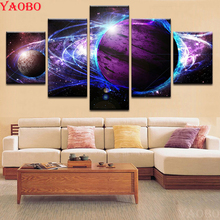 5D DIY Diamond Painting Abstract 5 pcs Purple Planets Landscape Full Square Round Drill Mosaic Rhinestone Embroidery beaded 2024 - buy cheap