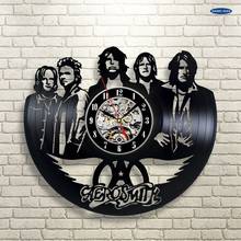 saat Aerosmith Band Art Vinyl Record  Wall Clock Decor Home Design reloj 2024 - buy cheap