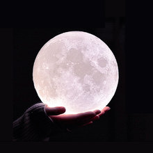 10 Levels Dimmable 3D Print LED Moon Lamp Rechargeable RGBW Creative Night Light Kid Birthday Gifts Bedroom Holiday Bar Decor 2024 - buy cheap