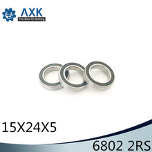 6802 2RS Bearing 15*24*5 mm ( 10 PCS ) ABEC-1 Metric Thin Section 61802RS 6802 RS Ball Bearings 6802RS 2024 - buy cheap