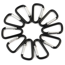 Premium Black Aluminum Alloy D Carabiner Spring Snap Clip Hooks Keychain Climbing new Outdoor Climbing Camping Hiking New A30527 2024 - buy cheap