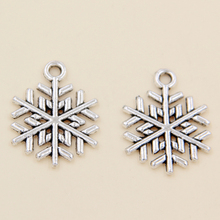 Оптом 50 шт тибетские серебряные очаровательные кулоны в форме снежинок 15х20мм 2024 - купить недорого