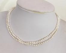 2 filas 36-60cm 14-24 ''joyería de mujer perla natural 3x4mm perla de agua dulce blanca brillante collar hecho a mano regalo 2024 - compra barato