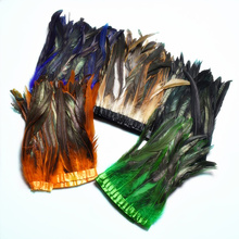 Cinta de plumas de gallo para decoración de fiestas, adorno de flecos para carnaval, 25-30cm, DIY, 1 yarda 2024 - compra barato