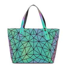 sac a main new Luminous geometric bags for women 2020 Quilted Shoulder Bag Laser Plain Folding Handbags Hologram bolsa feminina 2024 - buy cheap