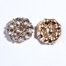 Botones dorados de cristal para decoración del hogar, botones de diamantes de imitación para invitación de boda, 19MM, 10 Uds. 2024 - compra barato