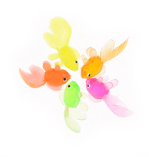 Peixe goldfish imitação de plástico macio, peixe dourado de borracha macia, brinquedo para crianças cores aleatórias, 20 peças 4cm, atacado 2024 - compre barato