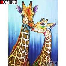 HOMFUN Full Square/Round Drill 5D DIY Diamond Painting "Colored giraffe" Embroidery Cross Stitch 3D Home Decor Gift A11980 2024 - buy cheap