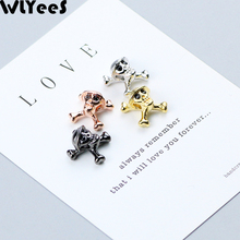 WLYeeS 4pcs Skull Pendant Charm Copper bead Pave CZ skeleton Metal Accessories Spacer Loose bead for Jewelry making DIY bracelet 2024 - buy cheap
