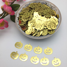 Lentejuelas de calabaza de 18mm de PVC, decoración de Halloween, Cushaw, Cuaurbit, dorado claro, 50 g/lote 2024 - compra barato