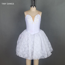 "Escena de nieve" en el Ballet Cascanueces blanco, tutú romántico clásico de Ballet de danza, vestido de bailarina para rendimiento 16055-2 2024 - compra barato