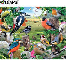 DIAPAI 100%/cuadrado/Ronda taladro 5D DIY diamante pintura "pájaros y flores" diamante bordado Cruz puntada 3D decoración A20819 2024 - compra barato