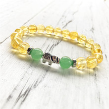 Yellow Quartz Bracelet Green Aventurine Elephant Bracelet Fashion Bracelets Round Beads Wrist Yoga Mala Bracelets Gift For men 2024 - buy cheap