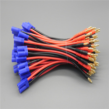 50sets EC3 to 4.0mm Banana Connector Bullet Plug with 14 AWG Silicone Cable 150MM for DIY Lipo Battery RC Power Supply 2024 - buy cheap