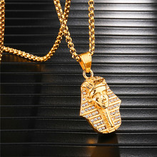 D & Z-collar con colgante de rey Faraón para hombre, joyería religiosa de acero inoxidable, ostentoso egipcio antiguo 2024 - compra barato