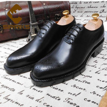 Роскошная обувь для мужчин Sipriks Брендовые мужские ботинки с резьбой Goodyear, темно-коричневые ботинки-броги в стиле ретро, на шнуровке, деловые офисные Ботинки из телячьей кожи 2024 - купить недорого