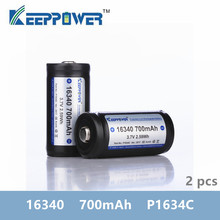Keeppower-bateria recarregável, 2 peças, 16340 mah, li-ion, 700 v, p1634c, original 2024 - compre barato
