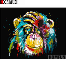 HOMFUN Full Square/Round Drill 5D DIY Diamond Painting "Color monkey" Embroidery Cross Stitch 5D Home Decor Gift A14939 2024 - buy cheap
