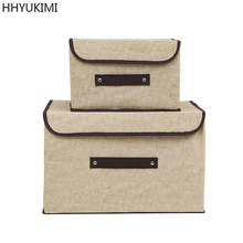 Hhyukimi a marca tem uma tampa multifuncional dobrável caixa de armazenamento revestida organizador roupas íntimas acabamento roupeiros recipiente 2024 - compre barato