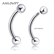 JUNLOWPY Eyebrow banana ring mix 6/8/10mm  50pcs/lot body piercing  jewelry stainless steel nose Rings labret traugs ear bar 2024 - buy cheap