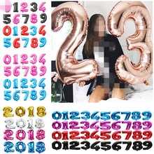 40 Inch Number Balloons Baby Shower 1st Big Helium Foil Balloon Rose Gold Pink Digit Figure Birthday Party Wedding Decorations 2024 - buy cheap