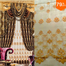 Cortina de tul Jacquard para sala de estar, tul transparente para balcón, romántico, tul dorado 2024 - compra barato