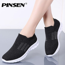 PINSEN New 2020 Autumn Sneakers Women Shoes Breathable Casual Flats Shoes Woman Slip-on Comfortable Ladies Shoes tenis feminino 2024 - buy cheap