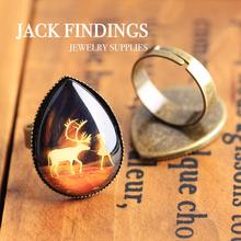 18*25mm 5pcs High Quality Antique Bronze  Plated Copper Drop Tooth  Ring Setting  Base Cabochon Cameo Settings New Fashion 2015 2024 - buy cheap