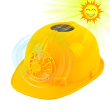 Casco de seguridad con ventilador de refrigeración, protección Solar amarilla para la cabeza, trabajo duro 2024 - compra barato