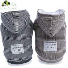 Two Feet Winter Dog Clothes Black Coffee Color For Super Warm And Soft Cotton Plaid Padded Dog Winter Pet Dog Jacket S-xxl Size 2024 - buy cheap