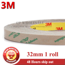 Rollo de cinta adhesiva de doble cara, rollo de 0,06mm de grosor, 32mm x 55 metros, Ultra delgada, 3M, 467MP, 200MP, para plástico, Metal, pantalla adhesiva 2024 - compra barato