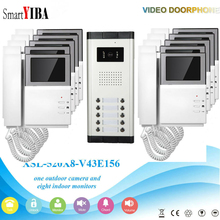 SmartYIBA Wired Apartment Video Door Phone Handheld Video Doorbell for 10 Units 1000TVL IR-CUT Camera Building Intercom System 2024 - buy cheap