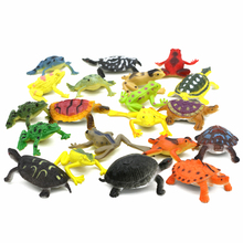 12 pçs colorido plástico rãs tartarugas simulado animal modelo de ação brinquedo figuras complicado brinquedos dinossauro interessante brinquedo para crianças 2024 - compre barato