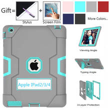 For Apple iPad2 iPad3 iPad4 Kids Safe Armor Shockproof Heavy Duty Silicon+PC Stand Back Case Cover For ipad 2 3 4 Tablet PC Capa 2024 - buy cheap