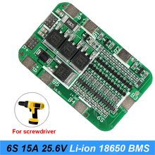 Turmera 6S 21.6V 25.2V 15A BMS Lithium Battery Protection Board  for 24V 25V Screwdriver Shurika and Vacuum Cleaner Battery Pack 2024 - buy cheap