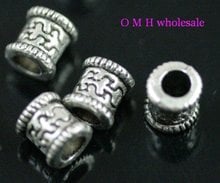 OMH-Cuentas de plata tibetana de 25 uds, abalorios de joyería de metal, 7x5mm, ZL140 2024 - compra barato