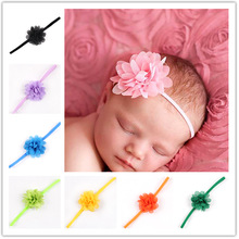 Diadema de flor de Gasa para bebé recién nacido, cuerdas para el cabello de niñas, diadema, 1 pieza 2024 - compra barato