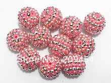 20mm 100 unids/lote rosa con plateado de resina Bola de diamantes de imitación de perlas grueso para niños de fabricación de la joyería 2023 - compra barato
