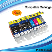 XIMO 8 Pack of pgi-550BK cli-551BK C M Y GY compatible ink cartridge for PIXMA MG6350 MG7150  IP8750 etc. 2024 - buy cheap