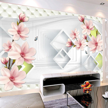 Papel tapiz de pared 3D personalizado para sala de estar, tapiz de pared Simple y moderno con diseño de orquídeas de Jade de ensueño, paño de pared para sala de estar, TV, sofá, decoración del hogar 2024 - compra barato