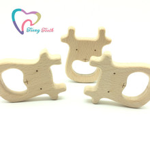 Teeny Teeth 5 pcs Beech Wood New Moose Pendants Teether Baby Crib Toy Teething Accessories DIY Wood Teething Pendants,New Moose 2024 - buy cheap