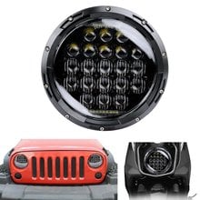 Пара круглых мотоциклетных светодиодных фар 7 дюймов 126 Вт 5D для Harley moto rcycle Jeep Wrangler, светодиодные фары 2024 - купить недорого