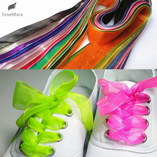 Gootrades модные 2,5 см широкие плоские шнурки, вуалевые Ленточные шнурки для обуви, фантастические спортивные кроссовки 2024 - купить недорого