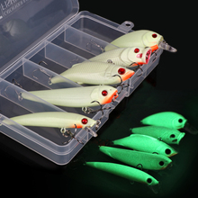 Goture 5pcs/lot Night Fishing Lure Kits Minnow/Wobblers/Popper/VIB/Pencil Lures Fishing Luminous Artificial Bait With Lure Box 2024 - buy cheap