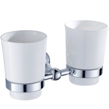 Brass Silver Toothbrush Tooth Cup Holder Double Cup Holder Ceramic Gargle Cups Wall Mount Bathroom Accessories 2024 - buy cheap