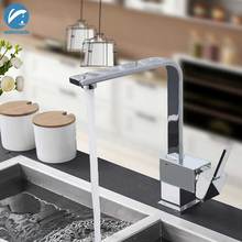 Chrome Kitchen Faucet Square Handle Brass Crane Deck Mounted Bathroom Kitchen Tap Hot Cold Water Mixer Tap 2024 - buy cheap