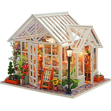 Кукольный домик «сделай сам», деревянный миниатюрный кукольный домик, миниатюрные кукольные домики, игрушки с мебелью, светодиодный свет, п... 2024 - купить недорого