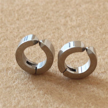 Size 4mm*9mm Round Trendy Brief 316L Stainless Steel Vacuum Plating Men Earring Clips Earrings Jewelry No Fade 2024 - buy cheap