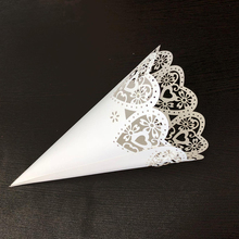 50PCS/Set Romantic Wedding Valentine's Day Paper Flower Tube Hollow Love Lace Confetti Cone Paper Cup Gift Packing Paper 2024 - buy cheap