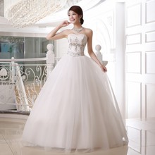 2017 Brand New Wedding Dresses White/Ivory Elegant Bridal Gown Beads Sweetheart Women Ball Gown Formal Dress Wedding Gown 2024 - buy cheap